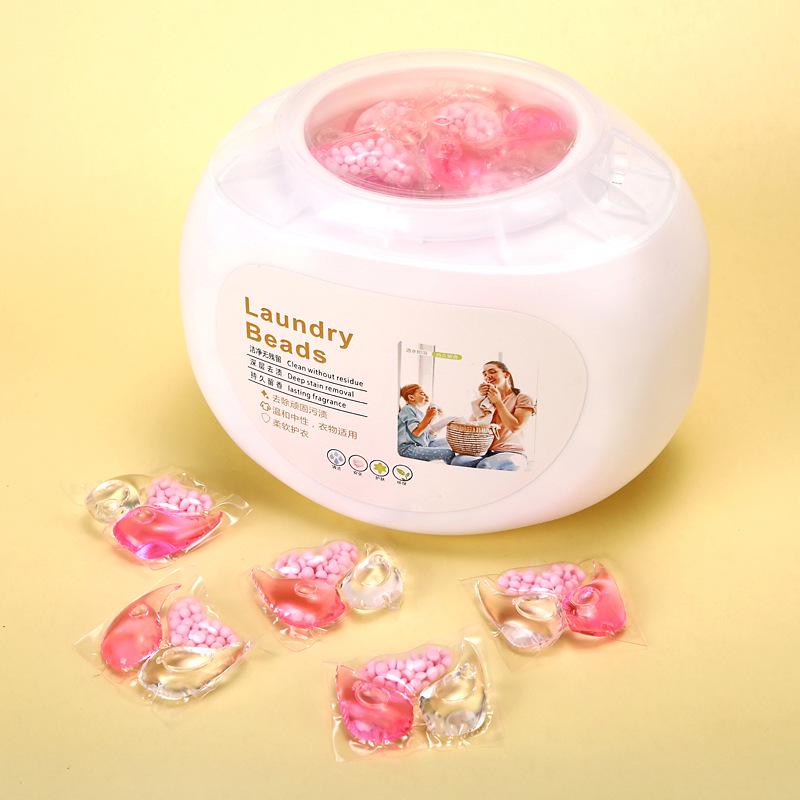 3-in-1 Laundry Capsules: Long-Lasting Fragrance, Highly Concentrated Detergent, Powerful Stain Removal, Three-Chamber Beads.