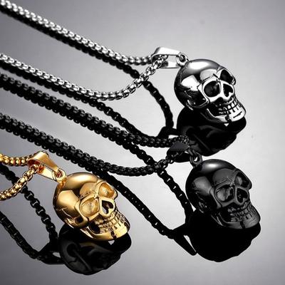 Personnalité Exagérée, Collier Tête de Mort Surdimensionnée Mode Homme Populaire Halloween