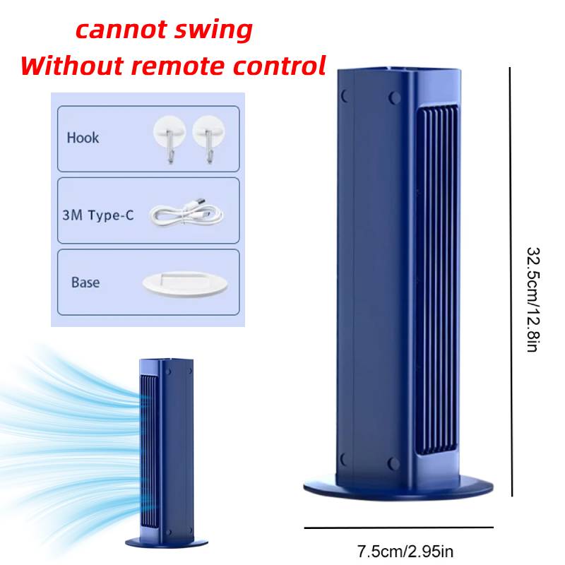 

Electric Leafless Silent Cooling Fan Strong Wind Wall Mounted Bladeless Air Cooler 3 Mode LED Standing Fan Air Conditioner Fan озеро синий