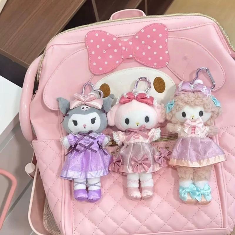 Kawaii 15CM My Sweet Piano Ballet Skirt Long Leg Plush Pendant Ballet Dreamy Cartoon Kuromi Stuffed Dolls Plush Key Chains Gift