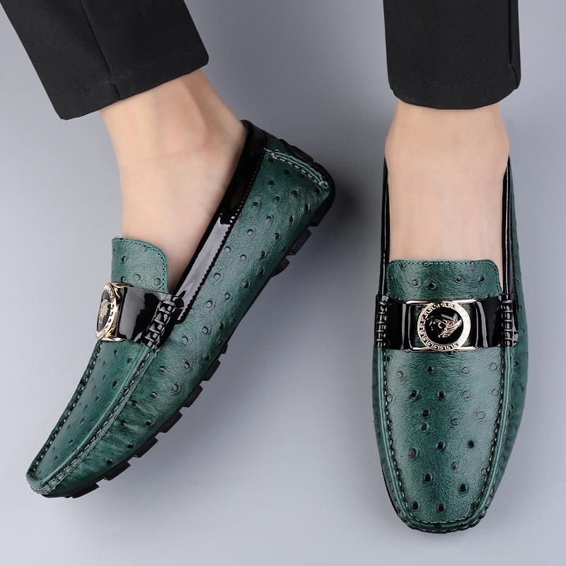 Luxury Brand Men Business Shoes New Soft Walking Flats Men's All-match Loafers Genuine Leather Lightweight Mens Slip On Shoes