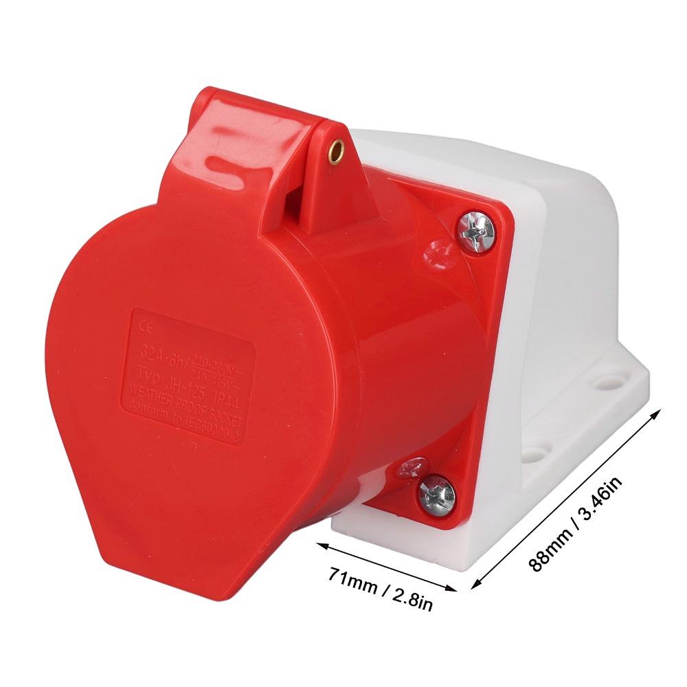 2 Set 5Pin 32A Industrial Connector 380-415V Surface Mounted Socket  Electrical Connection