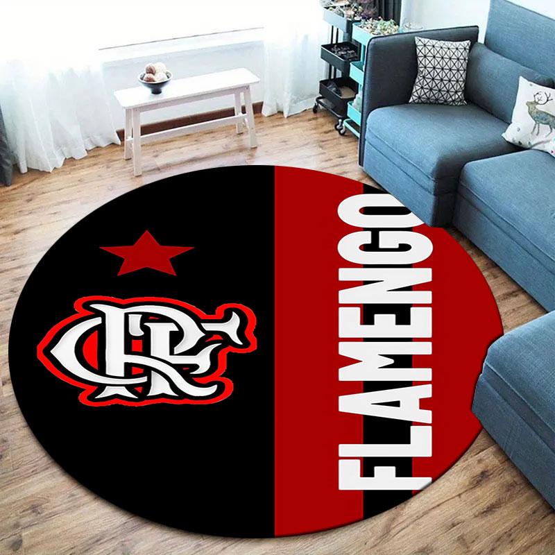 Clube De Regatas Do Flamengo Round Area Rug,Carpet Rug for Living Room Bedroom Sofa Playroom Decor,Non-slip Floor Mat