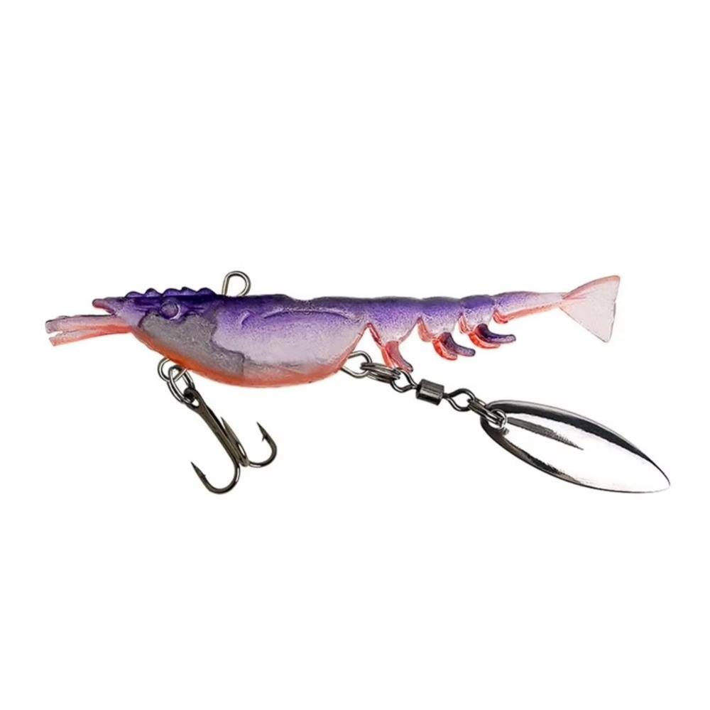 6.7cm Length PVC Shrimp Fishing Lures 4g Weight Pre-rigged Fishing Jigs  Walleye Fishing
