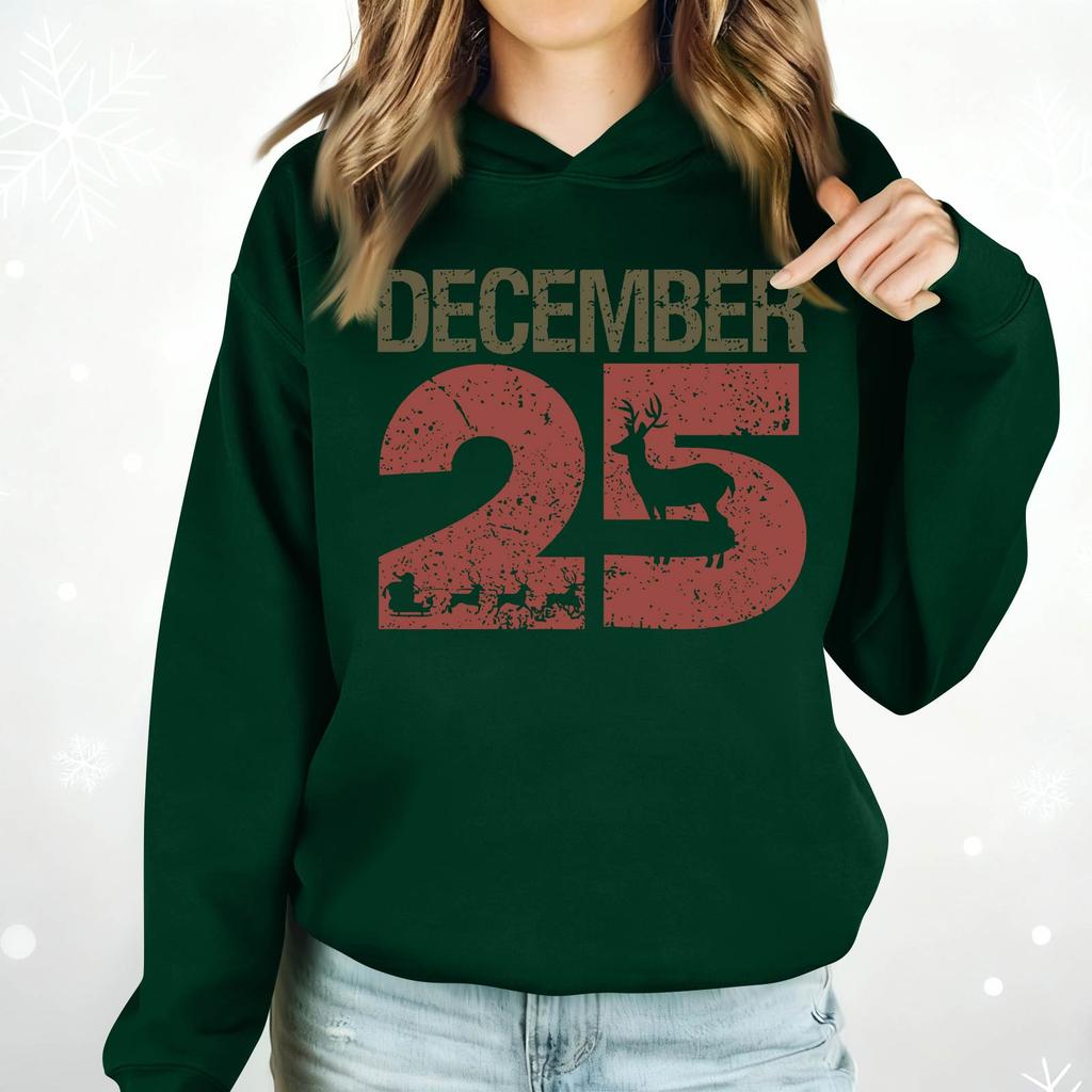 Damenmode Lässig Langarm Bedruckt Rundhals Kapuzenpullover Pullover Top