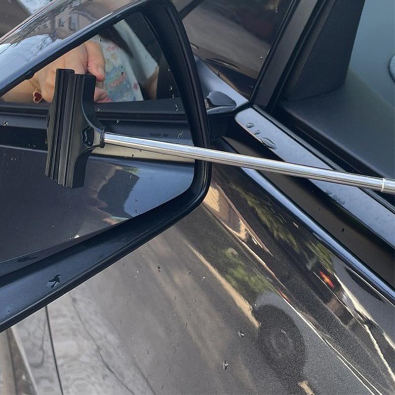 Car Rearview Mirror Wiper, Telescopic Squeegee For Auto Glass, Portable Water Cleaner Rod, Mini Automotive Cleaning Tool
