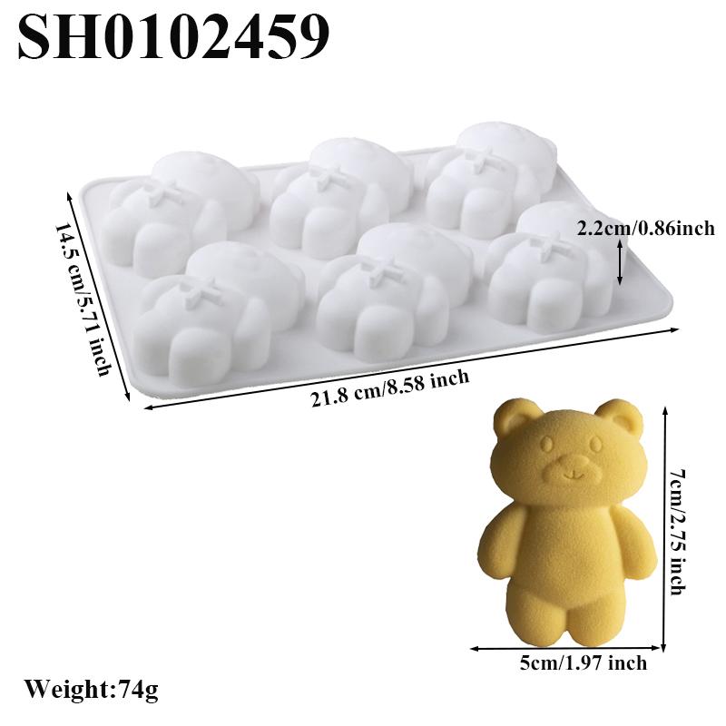 6 Cells Little Bear Biscuit Mold Silicone Cake Molds Chocolate Moulds Candy Baking Tools Homemade Soap Mold Kitchen Bakeware