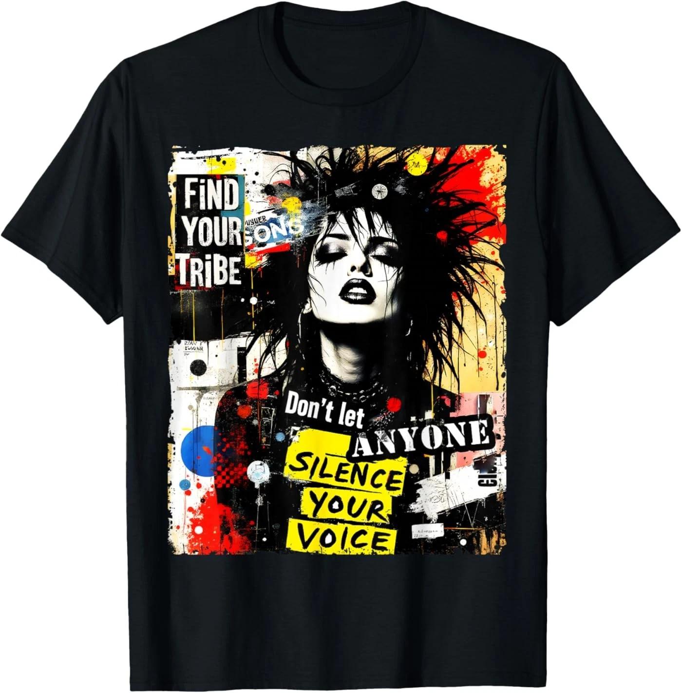 Панк Девушка Граффити 90-е Городской Гранж Арт Потертый Винтаж 100% Хлопок Футболка Мужские Футболки Топ S