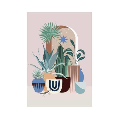 Summer Thornton Cactus In Pots Paper Print