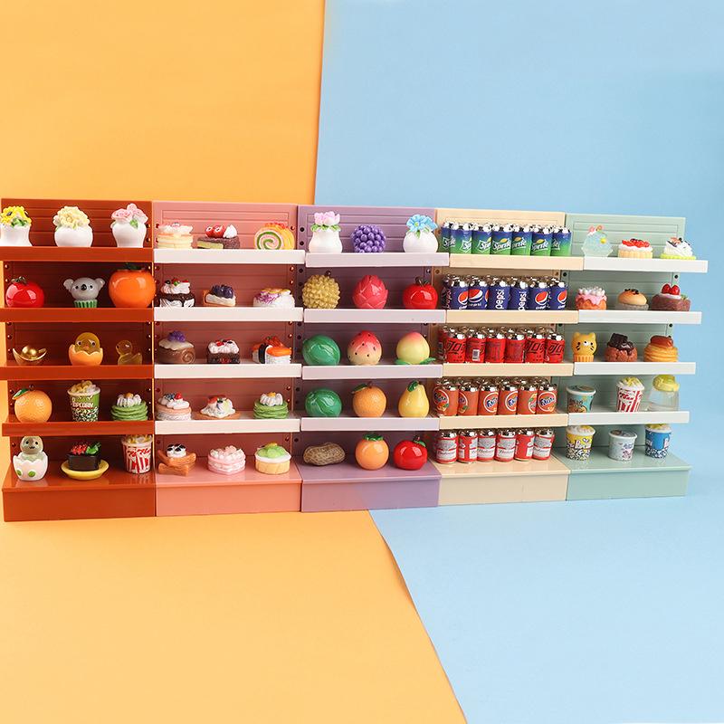 Dollhouse Supermarket Display Shelf Dollhouse Simulated Snack Cabinet Dolls House Accessories