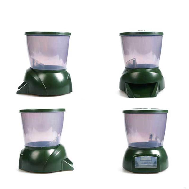 KX4B Automatic Fish Feeder Battery Powered Aquarium Dispenser Large Feed Bucket