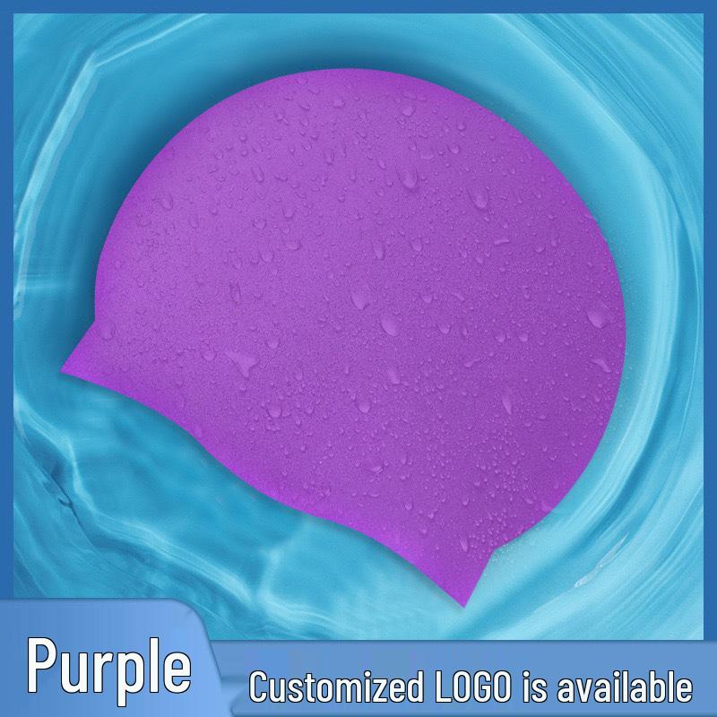 Adult & Children's Silicone Swim Cap - Unisex, Solid Color, Plus Size, Customizable with Logo