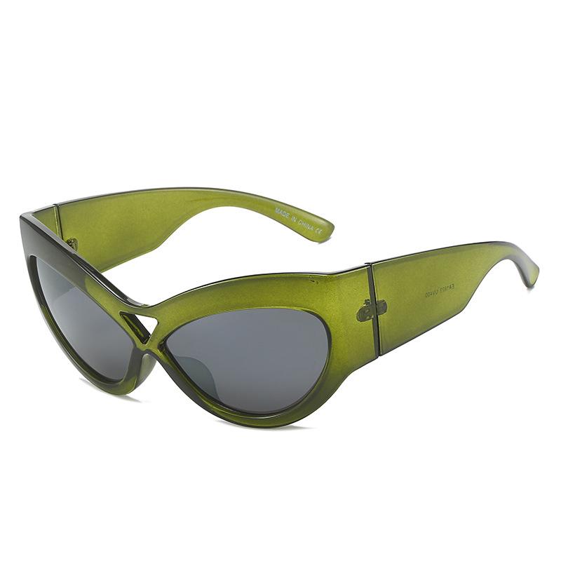 

Fashion Cat Eye Sunglasses Women Retro Big Butterfly Shape Hollow Eyewear Shades Uv400 Trending Wide Legs Men Sun Glasses As shown