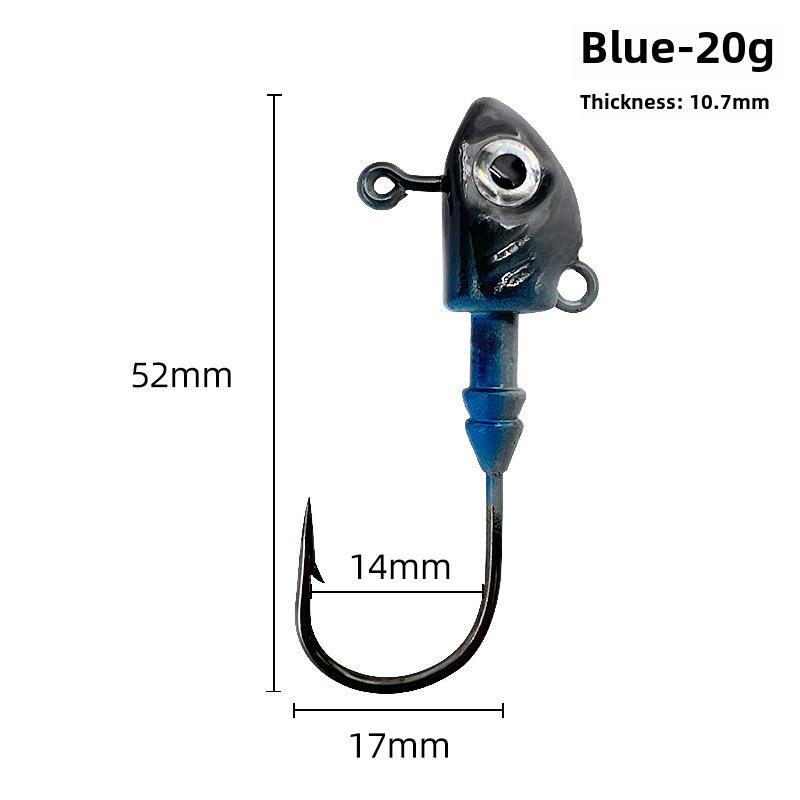 

Приманка Luya Fish Head Jig, крючок для ловли морского окуня на дальние расстояния, крючок с мягкой свинцовой головкой 10–40 г.