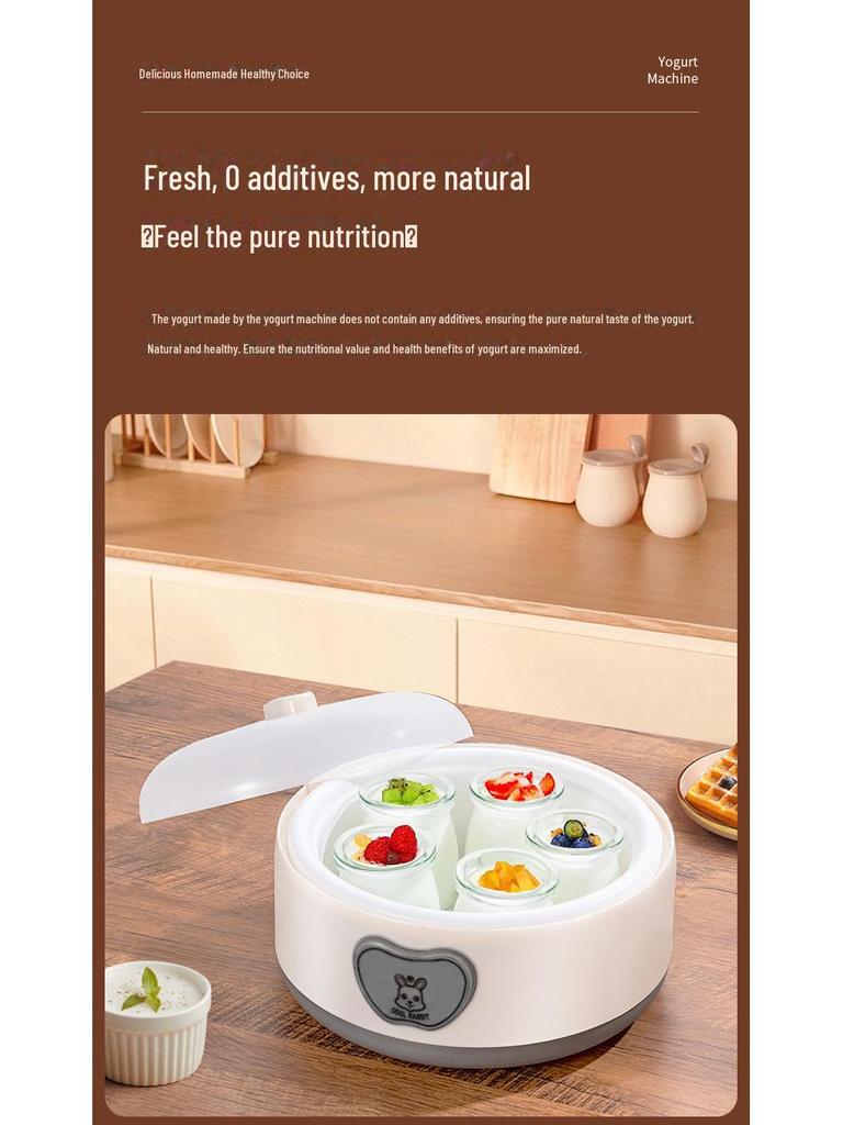 Automatic Cross-Border Home Yogurt Maker - Intelligent 304 Stainless Steel Machine with Cup Divider