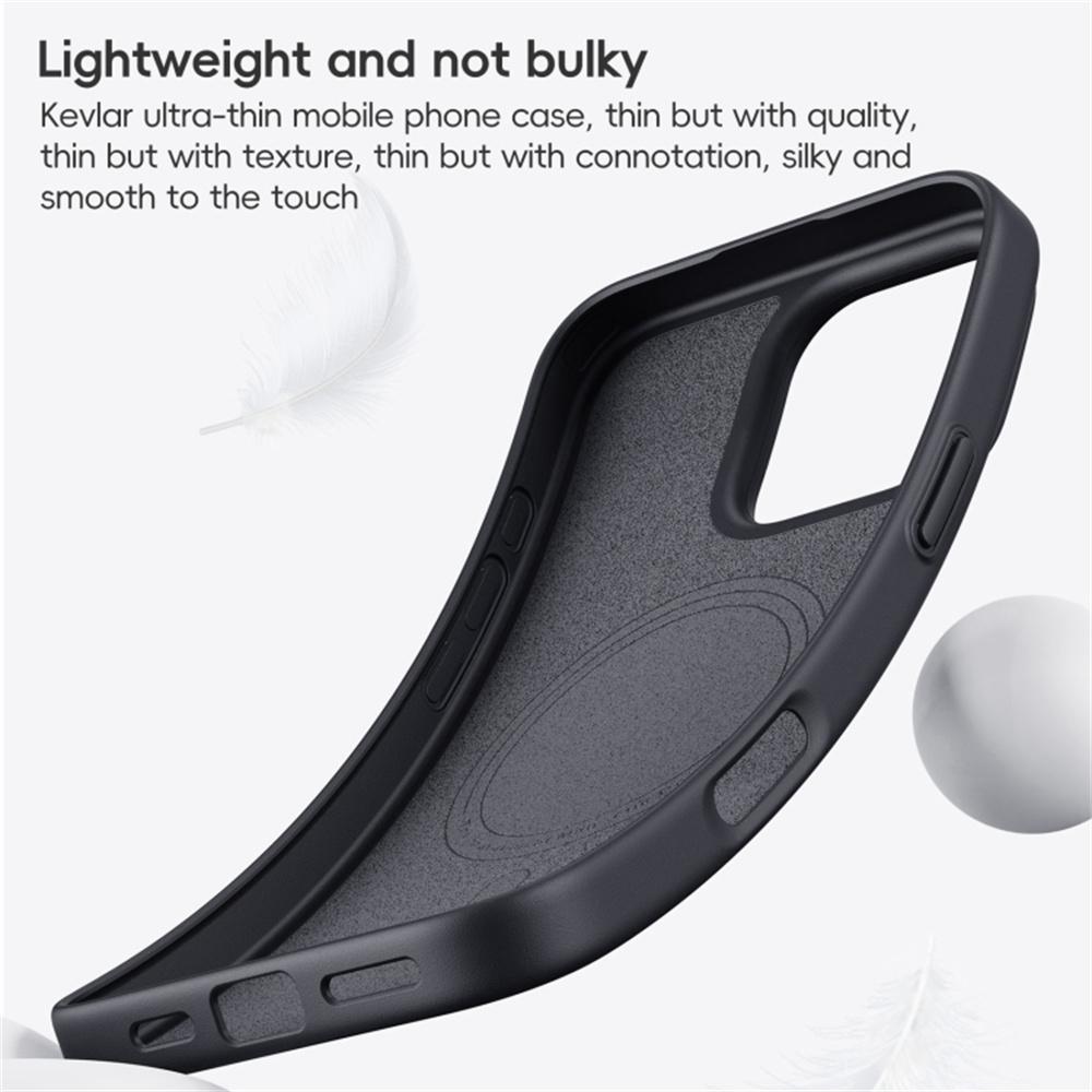 For iPhone 16 Pro Case Compatible MagSafe Shockproof TPU+Aramid Fiber Phone Cover Carbon Fiber Texture