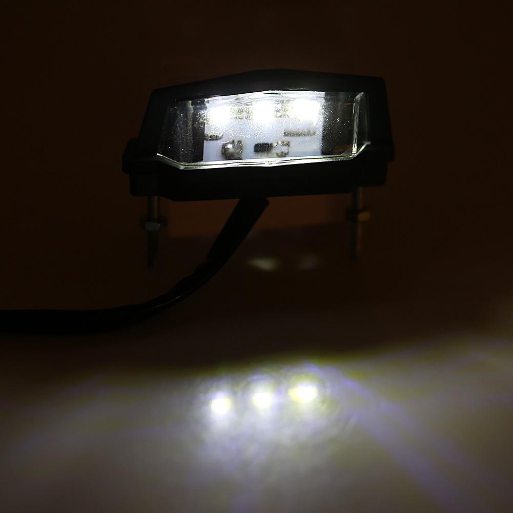 Motorcycle Motorbike LED License Plate Light Rr Tail Lamp White for Most Motorcycles