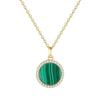 [KOAI] Zirconia Bead Malachite Healing Power Stone Necklace for Women