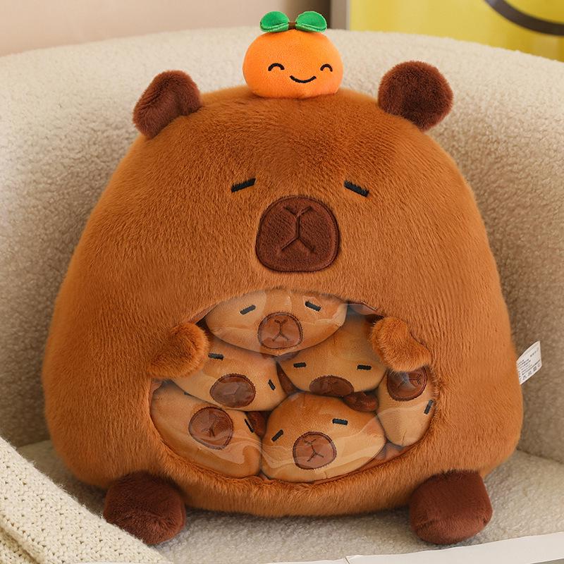 Capybara & Shark Combo: Plush Toy Set and Snack Bag - Perfect for Decompression and Gifts