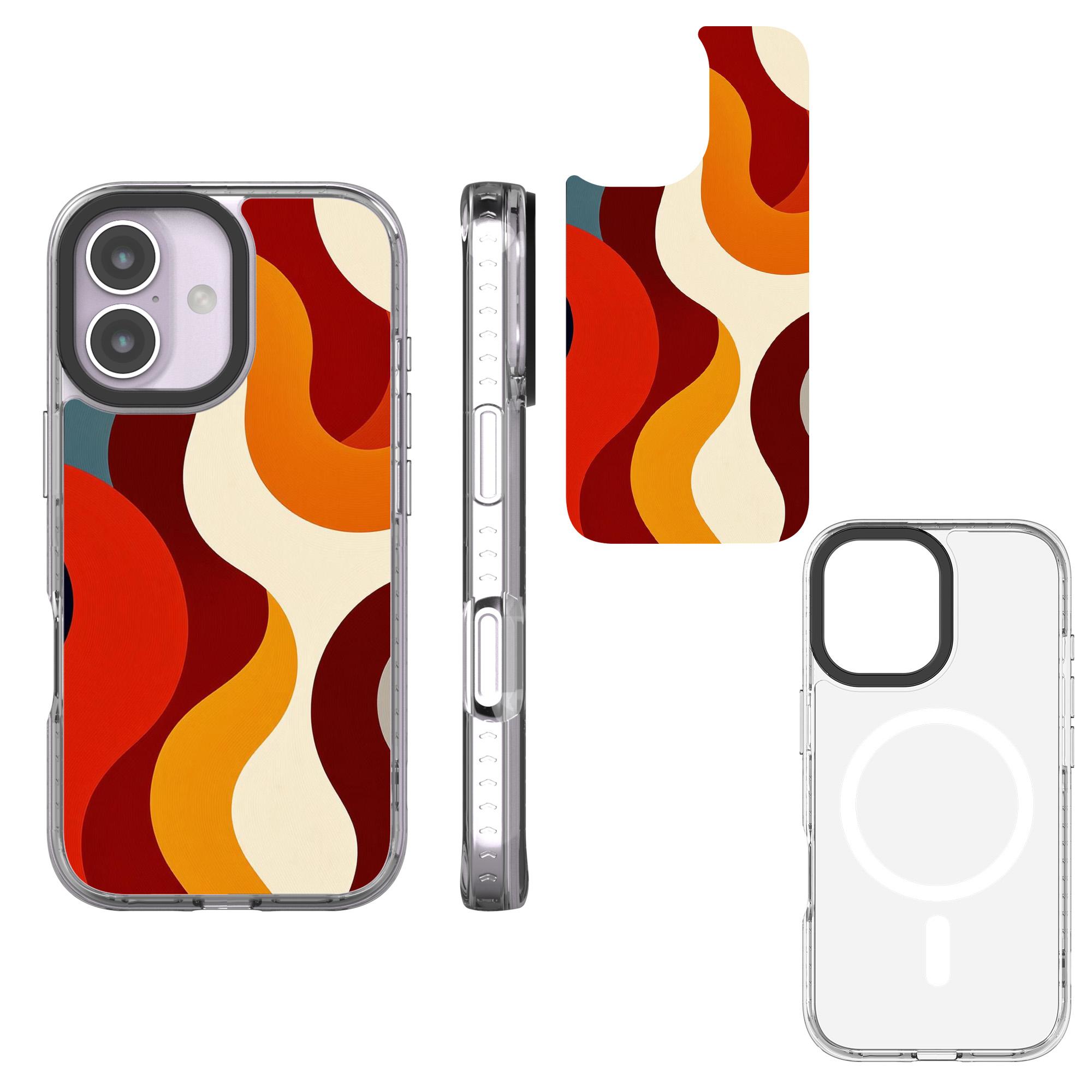 Magnetic Phone Case UV Printable Detachable PC Plate Custom Logo Wireless Charging Phone case for Iphone 17 Pro Max 16 15 14 Opp Bag&For iPhone 16 красный
