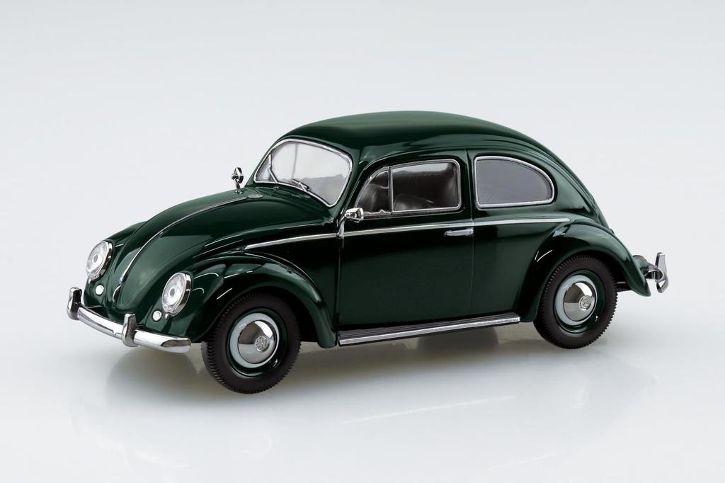 Aoshima Bunka Kyozai Rakupla Snap Kit Volkswagen Beetle Plastic Model Kit (AOSHIMA) No. 20-JG (Jungle Green) Pre-Colored