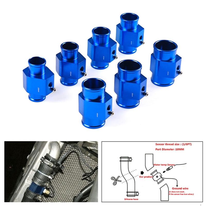 52mm Auto Wassertemperaturanzeige LCD 40~140 ℃ Rote Blaue Hintergrundbeleuchtung Mit Wassertemperatursensor Wassertemperatur-Verbindungsrohr Sensoradapter