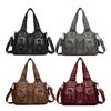 Fashion Pu Leather Handbags Soft Large Capacity Tote Bags Multifunctional Retro Crossbody Bag Women
