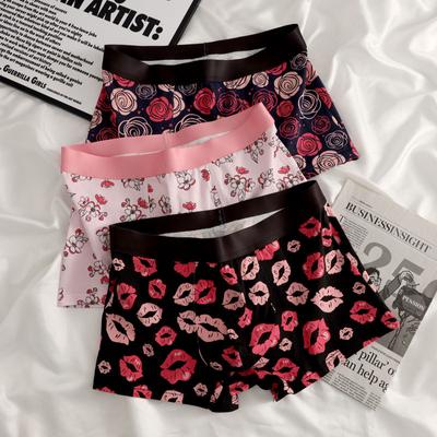 Ropa interior con estampado de moda de marca romántica para hombre, bóxer de algodón transpirable, calzoncillos para hombre, talla M-3XL