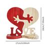 Heart Shaped Wooden Ornaments,Wood Tabletop Decorations Tabletop Centerpiece Wooden Statue Love Wood Signs for Xmas Bookshelf
