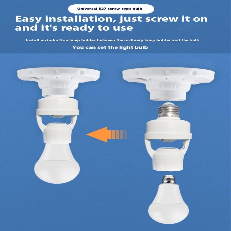 Ac 85-265V Human Induction Lamp Holder Pir Motion Sensor Delay Time Adjustable Switch 360 Degrees Led Night Lamp E27 Socket Base