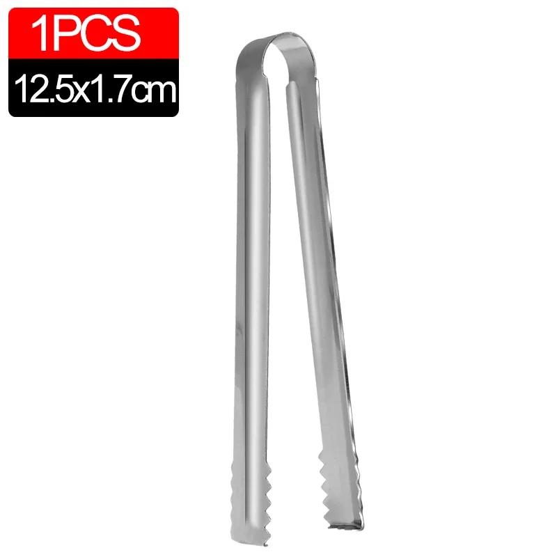10/1Pcs Stainless Steel Mini Serving Tongs Ice Sugar Clip with Teeth Non-Slip Meat Bread Food Cooking Clips Bar Kitchen Gadget