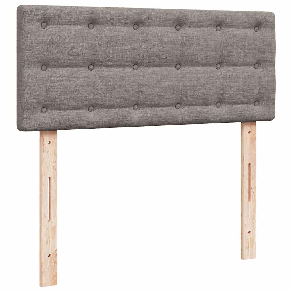 Vidaxl Łóżko Kontynentalne Z Materacem, Taupe, 120X190 Cm, Tkanina