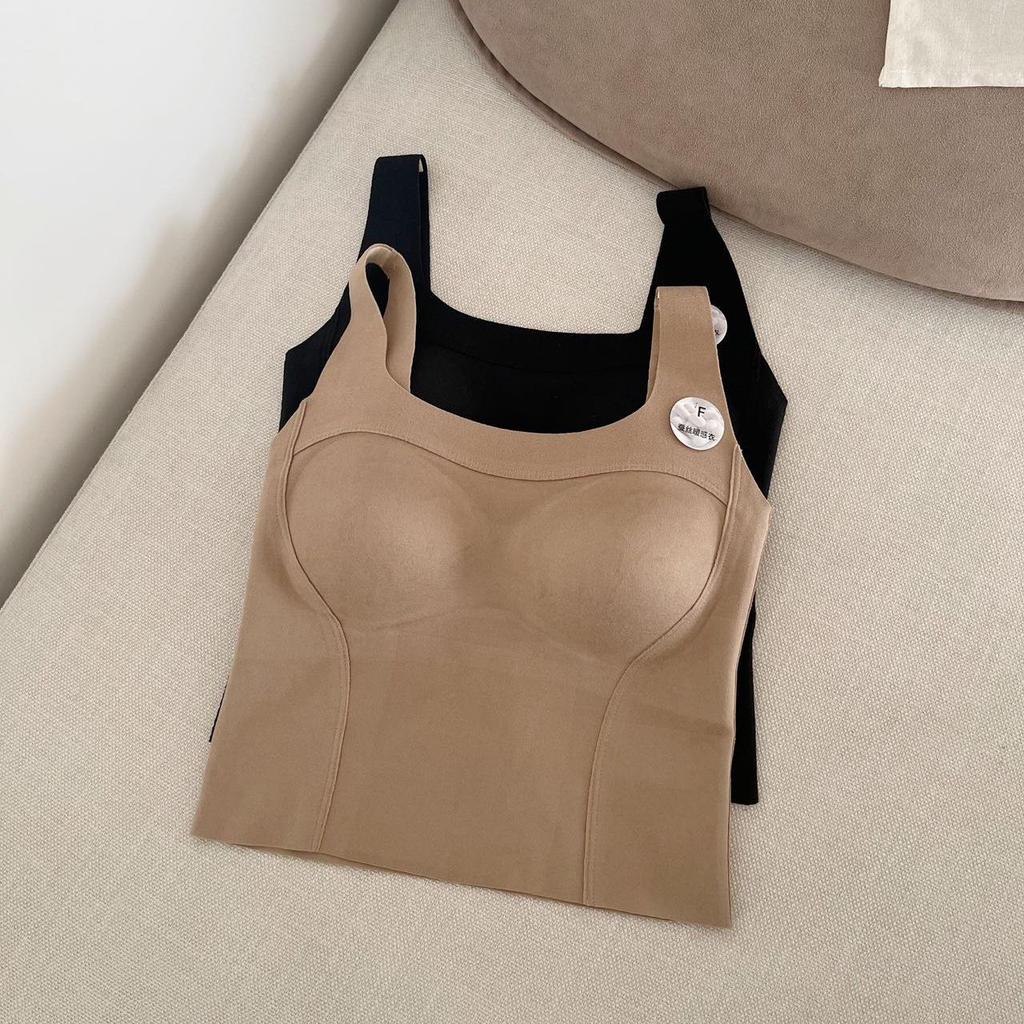 Kašmírově hedvábná bezešvá dámská zeštíhlující vesta s pevnými košíčky