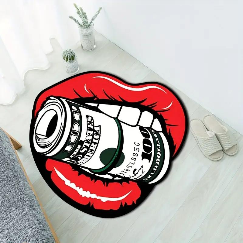 Sexy Lips Money Carpet, Durable And Easy-To-Clean Indoor/Outdoor Entry Mat, Bedside Rug For Bedroom Home Decor