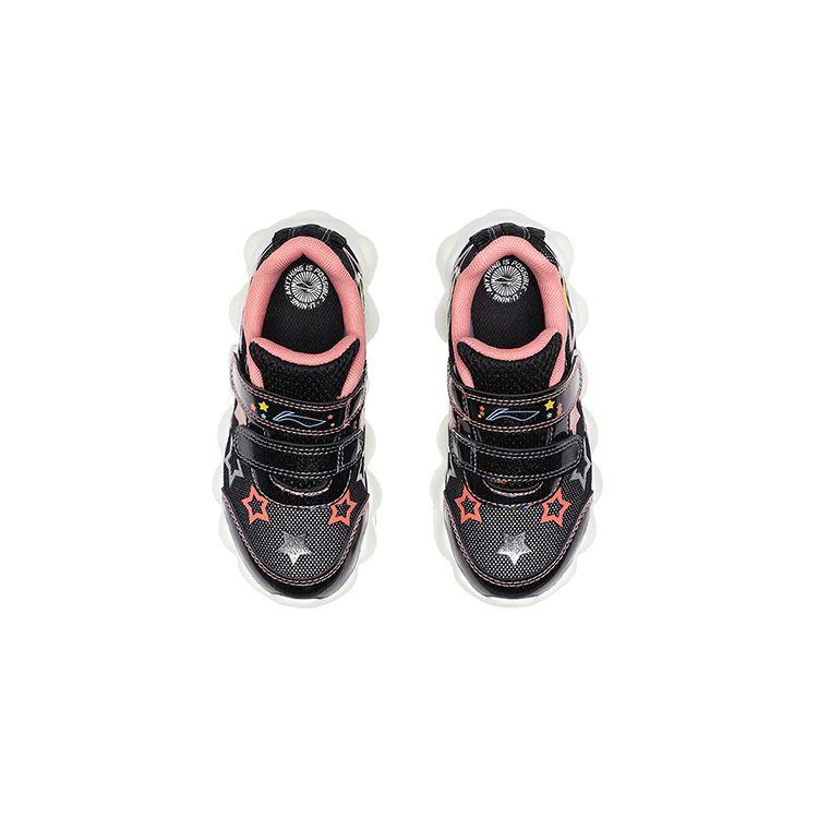 Li Ning Comfortable Daily Non-Slip Breathable Lightweight Casual Shoes Kids Sneakers Standard-Black YKNQ056-4