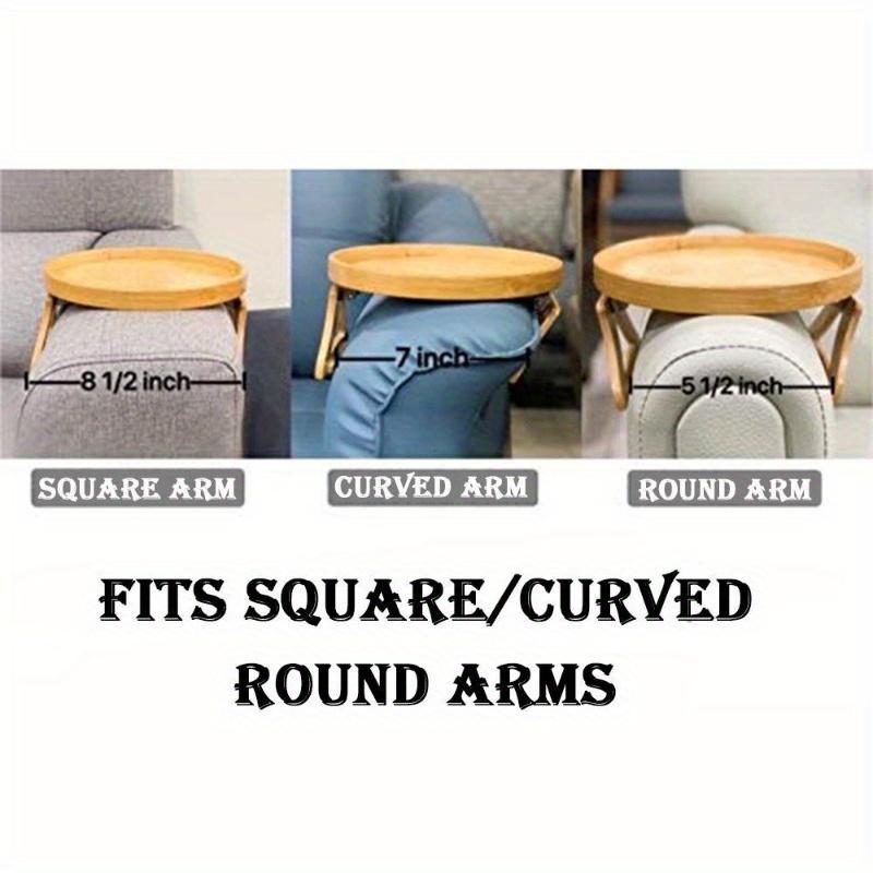 Sofa Tray Table Sofa Armrest Clip-On Tray Natural Bamboo Sofa Tray Practical TV Snack Tray for Remote Control Coffee Snacks