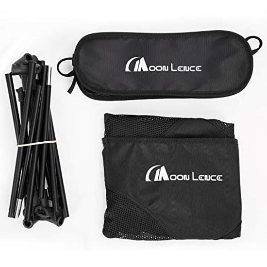 MOON LENCE Outdoor Chair Camping Folding Compact Ultra Lightweight 907g Storage Bag Hiking Load Capacity 150kg Black Fishing Mountaineering Backrest