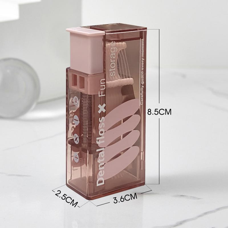 

Automatic Dental Floss Storage Box Pop-Up Dental Floss Dispenser with 10Pcs Floss Dental Oral Hygiene Care Portable рожевий