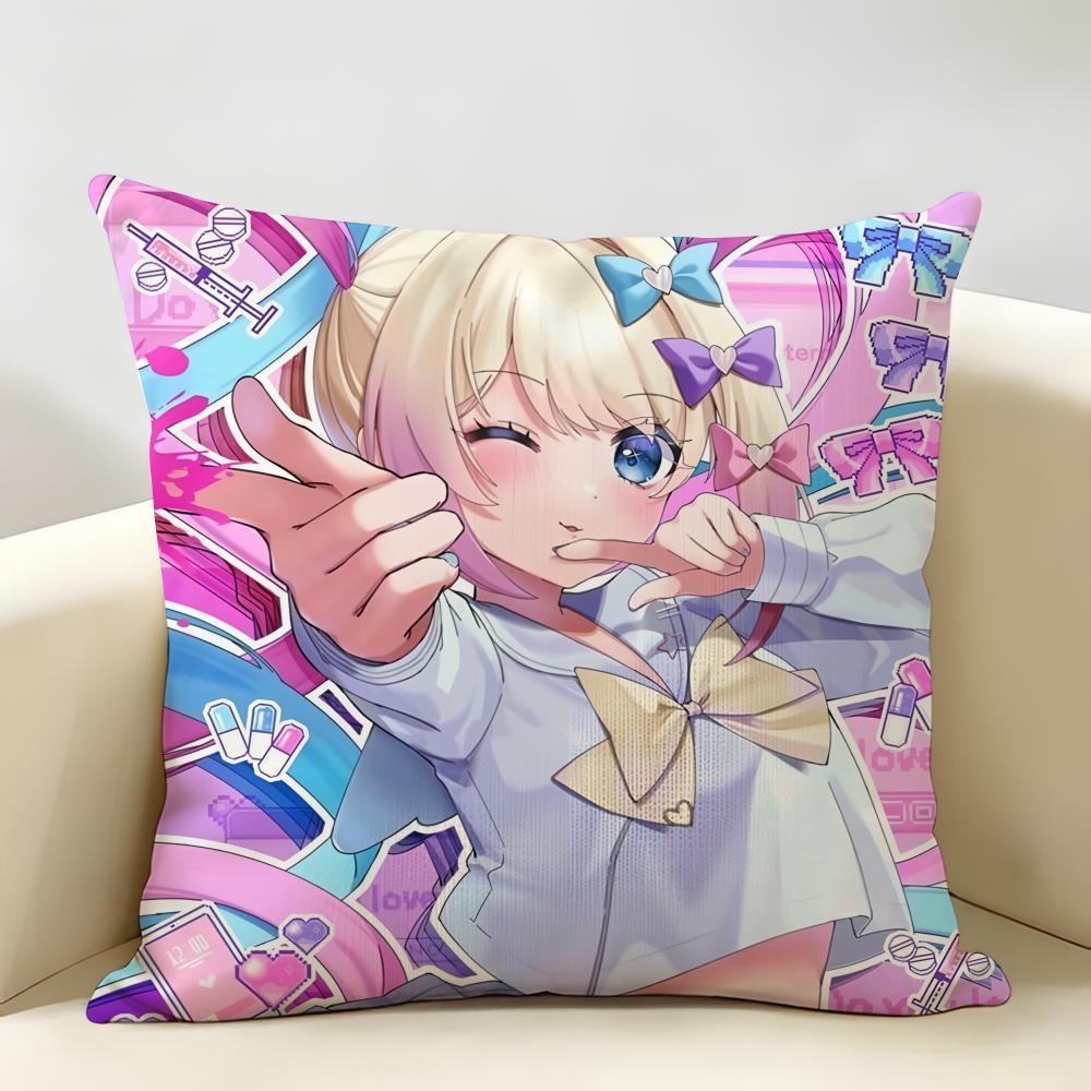 NNeedy Girl Streamer Overloa Cushion Cover Natural Linen Organic Fabric DoubleSided Printing Room Sofa Decor Pillow Case