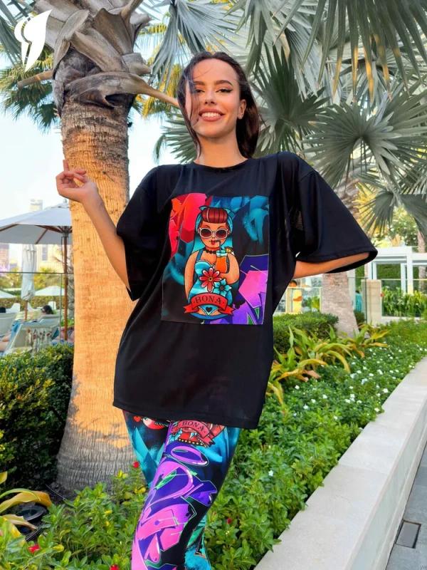 BORDSHOP oversized Anime girl T-shirt 3XL