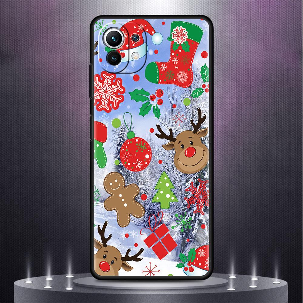 Cartoon Weihnachtsmann Elch Coole Hülle für Xiaomi Mi Poco X3 NFC M4 M3 Pro F3 GT F1 11 Lite Note 10 11T 10T 9T Rückseite Weiche Telefonabdeckung