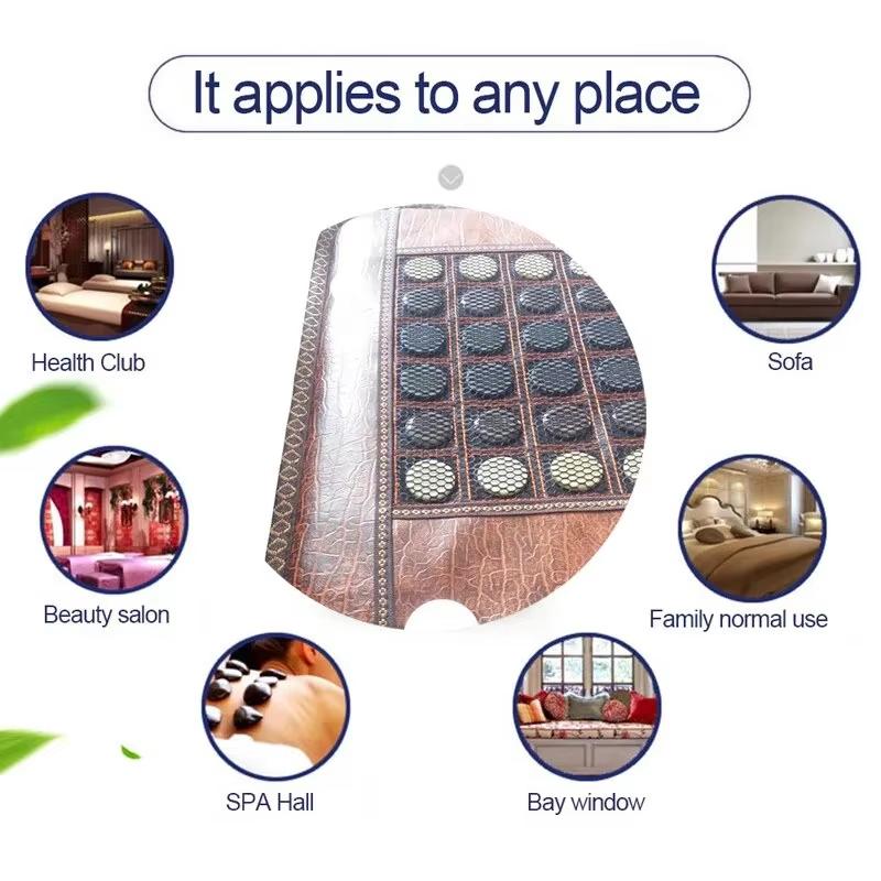 Electric Heated Jade Tourmaline Mat Thermal Surface Comfort Pad With Controller Timer Home Relaxation Accessory Workout Supplies