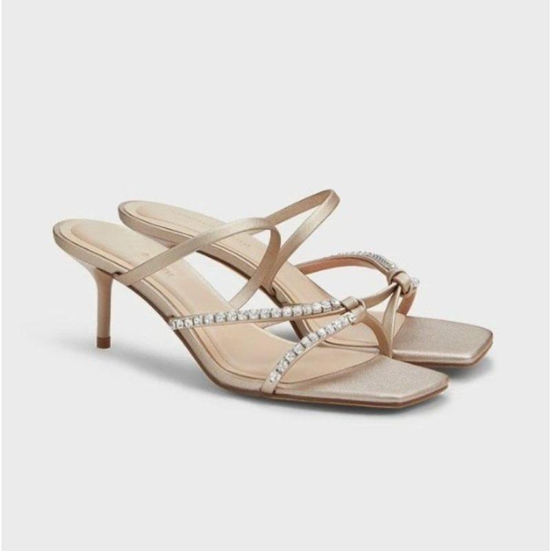 Slingback Woman Sandals Women's High-heeled Shoes Ankle Strap Open Toe High Heel Sandals Black Pumps Female