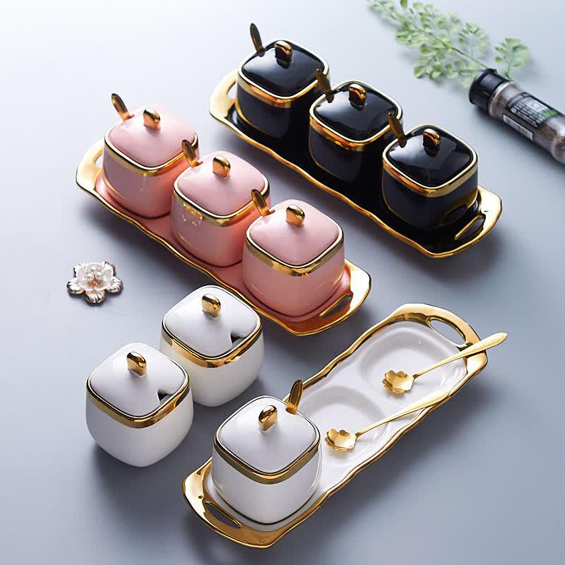 Tong Shen Yuan Luxury Ceramic Spice Jar Set