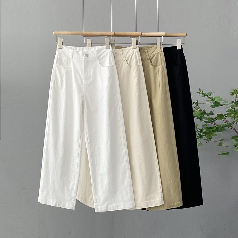 Women's Summer High Waist Slimming Versatile Pants - Loose, Plus Size, Narrow & Wide Leg Options, Thin Casual Straight Leg Design.