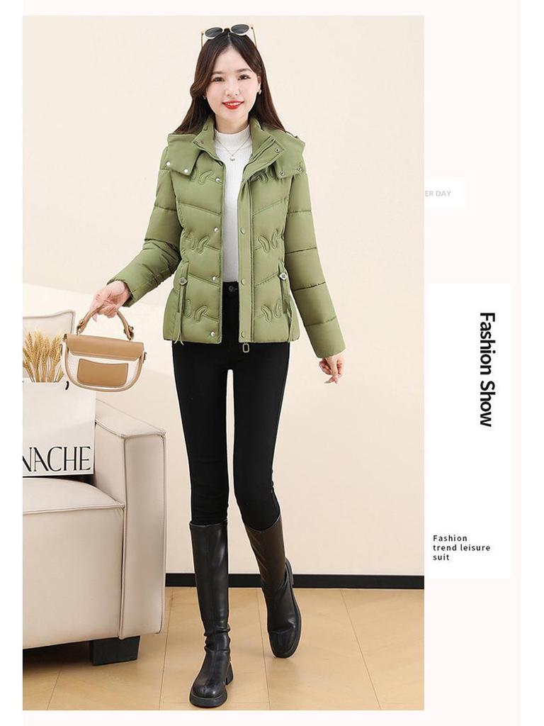 Mom's 2025 Winter Short Cotton Jacket: Women's Middle-Aged & Elderly Embroidered Thickened Fashion Coat
