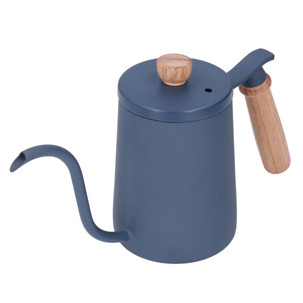 Koffie Overgietketel 600ml Zwanenhals Ontluchtingsgat Houten Handvat Voedselkwaliteit Roestvrij Staal