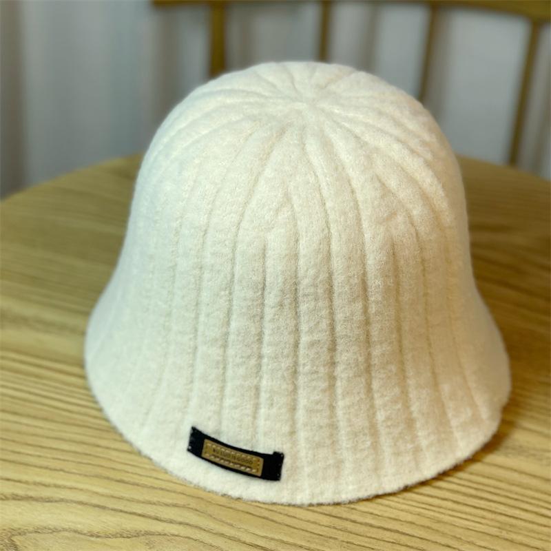 Hat Women's Autumn and Winter New Ear Protection Knitted Wool Hat Thermal Basin Hat Casual Cold Hat