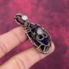 Evil Eye Purple Fire Labradorite Pendant Copper Wire Wrapped Moonstone Jewelry