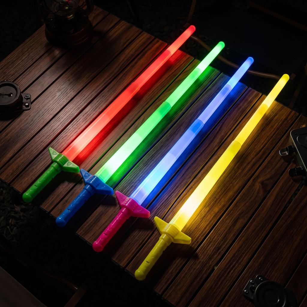 Multi-Color 4- Telescoping LED for Kids Party Favors, Birthday, Halloween, Christmas Gift Toy (Assorted Colors)